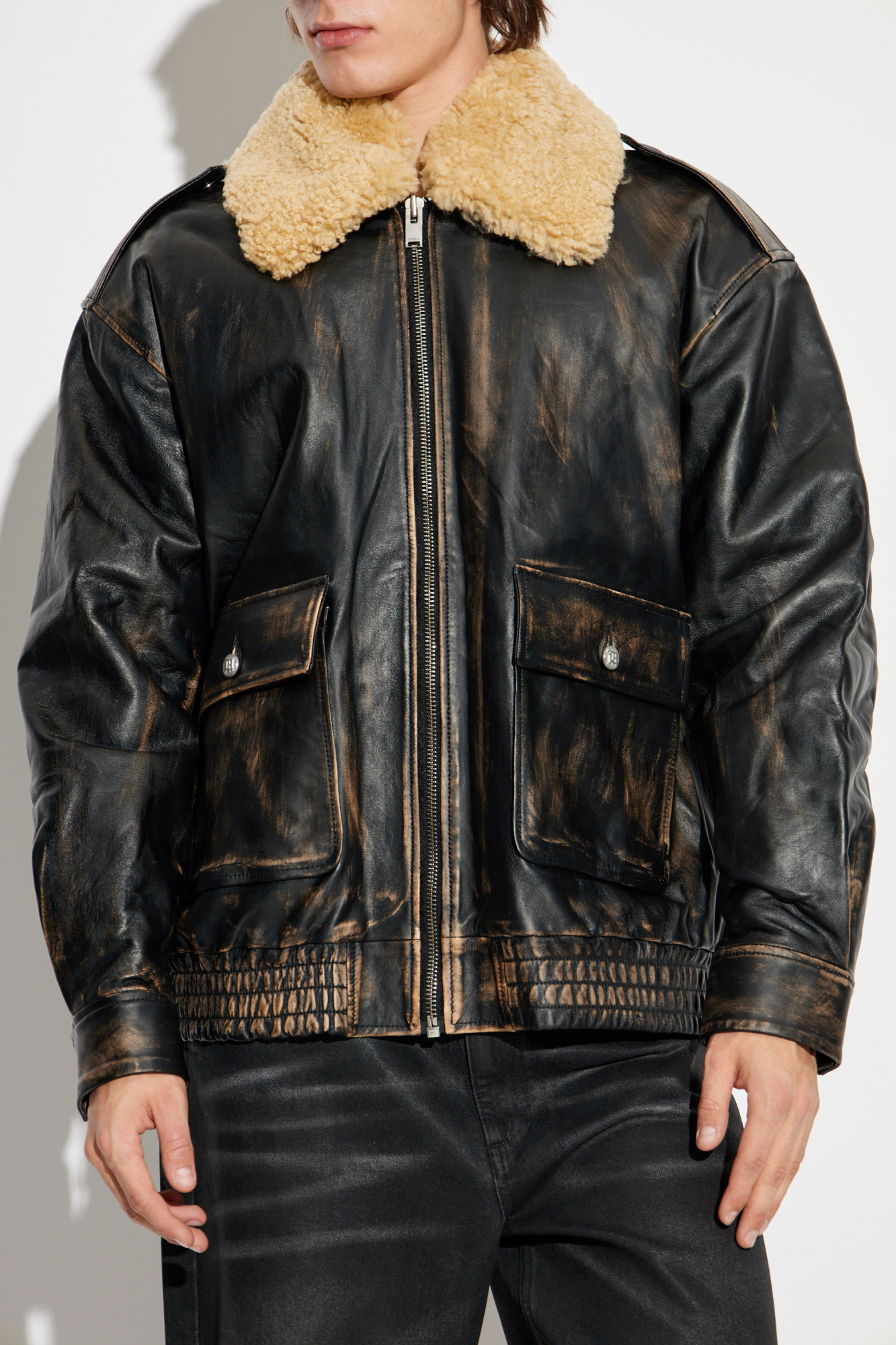 Black Leather jacket MISBHV - Vitkac Italy